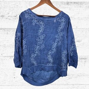 Blue Embroidered Women's Top -bundle 3 or more